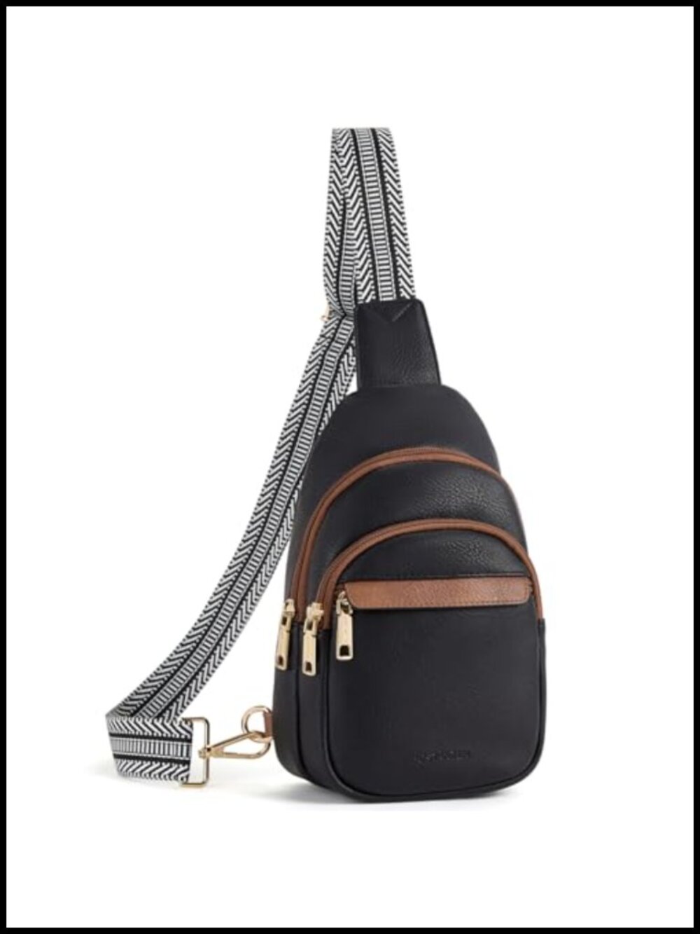 Vegan Leather Sling Bag Crossbody Fanny Pack RFID Travel Chest Bag